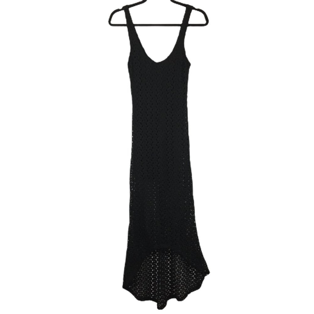 ***Mujer Moderna Black Lace High-Low Dress